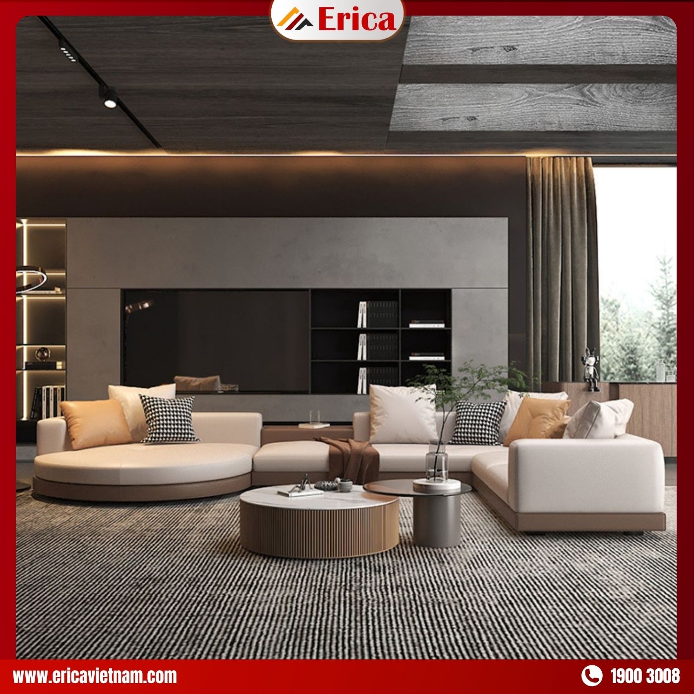 sofa tay vịn vuông phong cách Châu Âu 