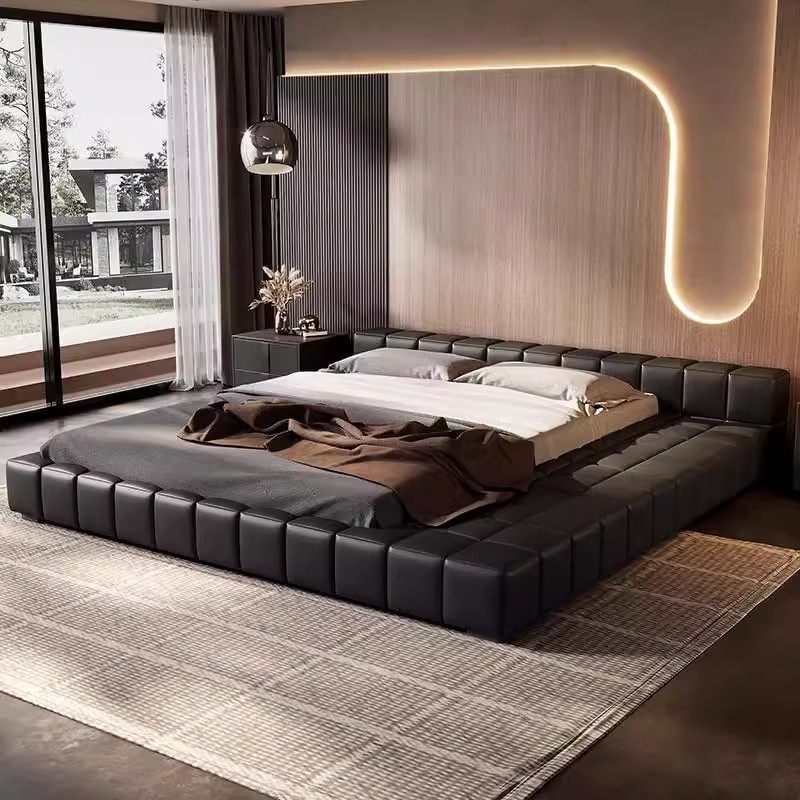 giuong-boc-da-sinh-thai-y-mau-thiet-ke-toi-gian-odgn27 giường ngủ bọc da ODGN27