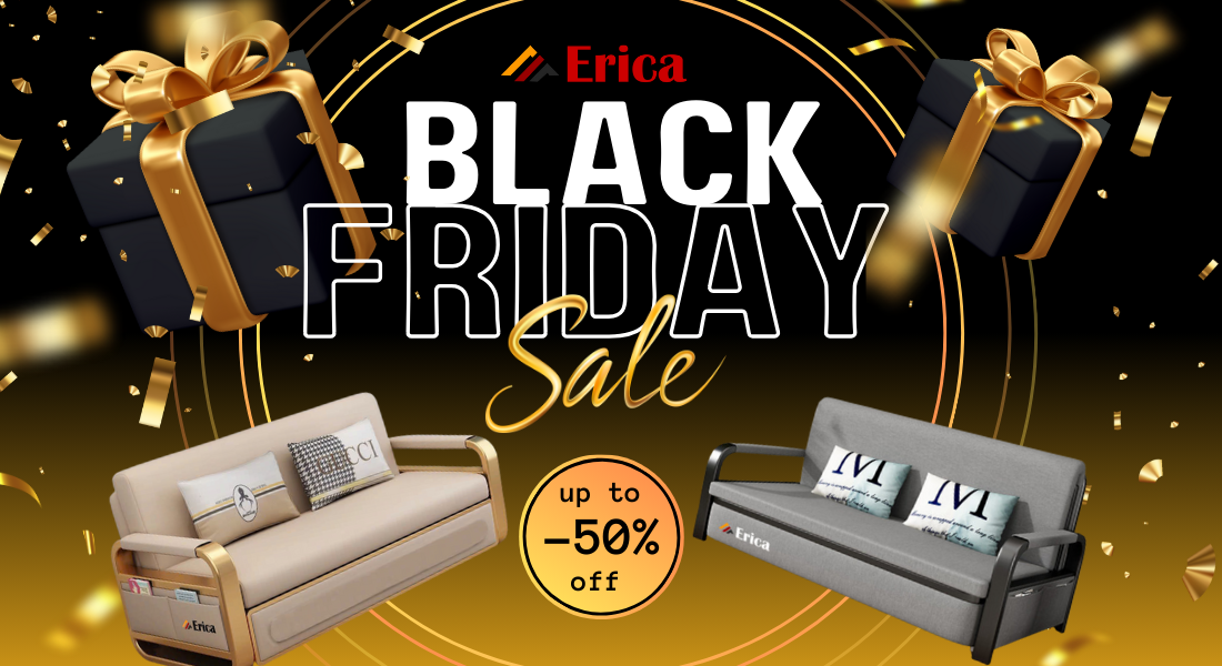 Black friday 2025 Erica giảm lên đến 50% cho sofa giường