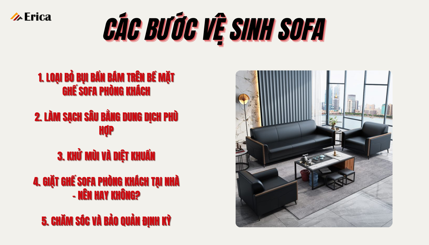 Các bước vệ sinh sofa