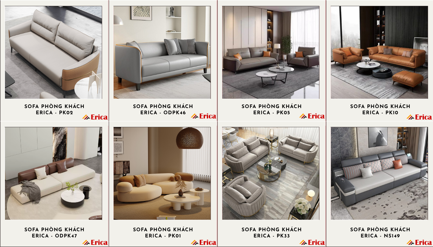 Các mẫu sofa phòng khách của Erica