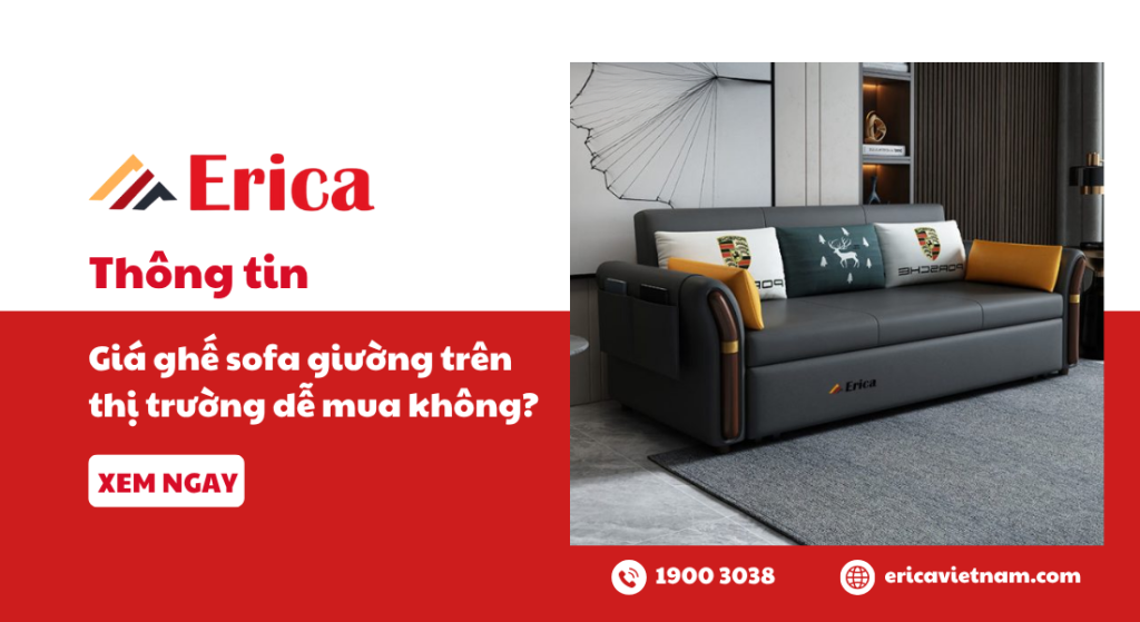 Erica thông tin giá ghế sofa giường trên thị trường dễ mua không