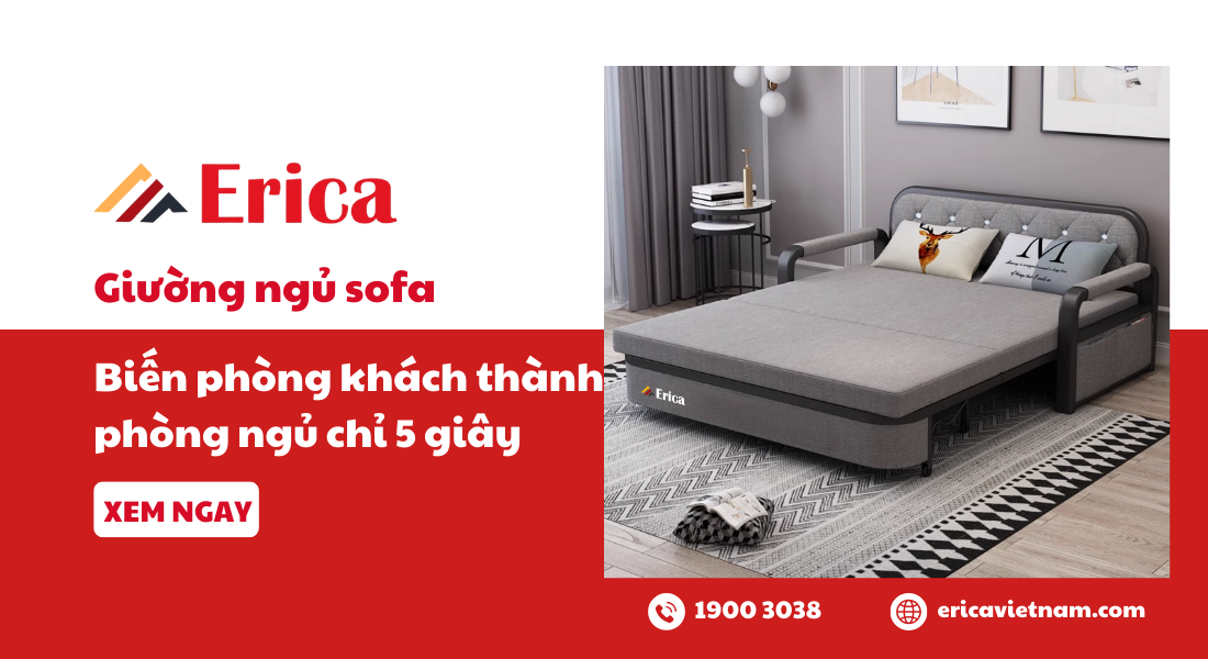 Giường ngủ sofa biến phòng khách thành phòng ngủ chỉ 5 giây