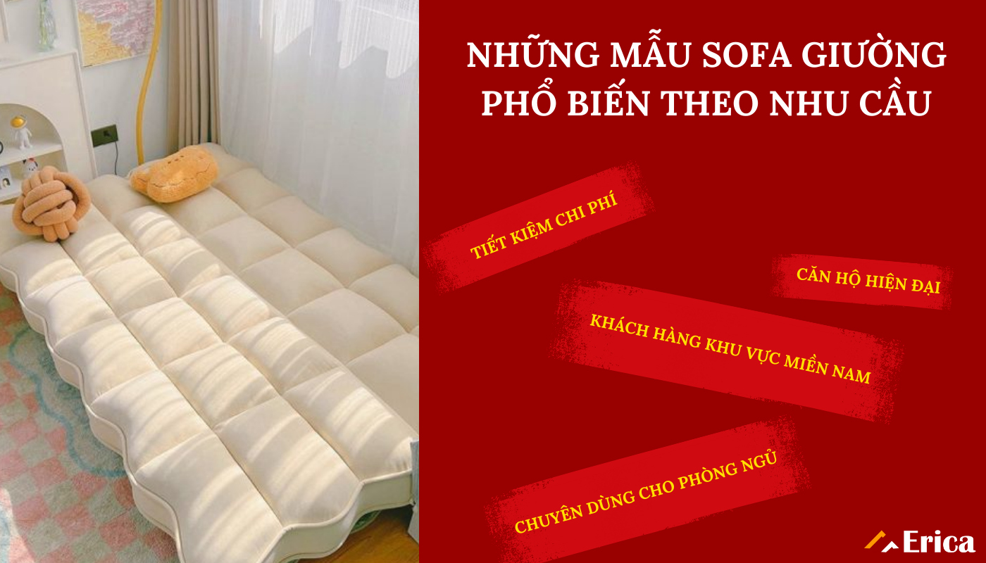 Những mẫu sofa giường phổ biến theo nhu cầu