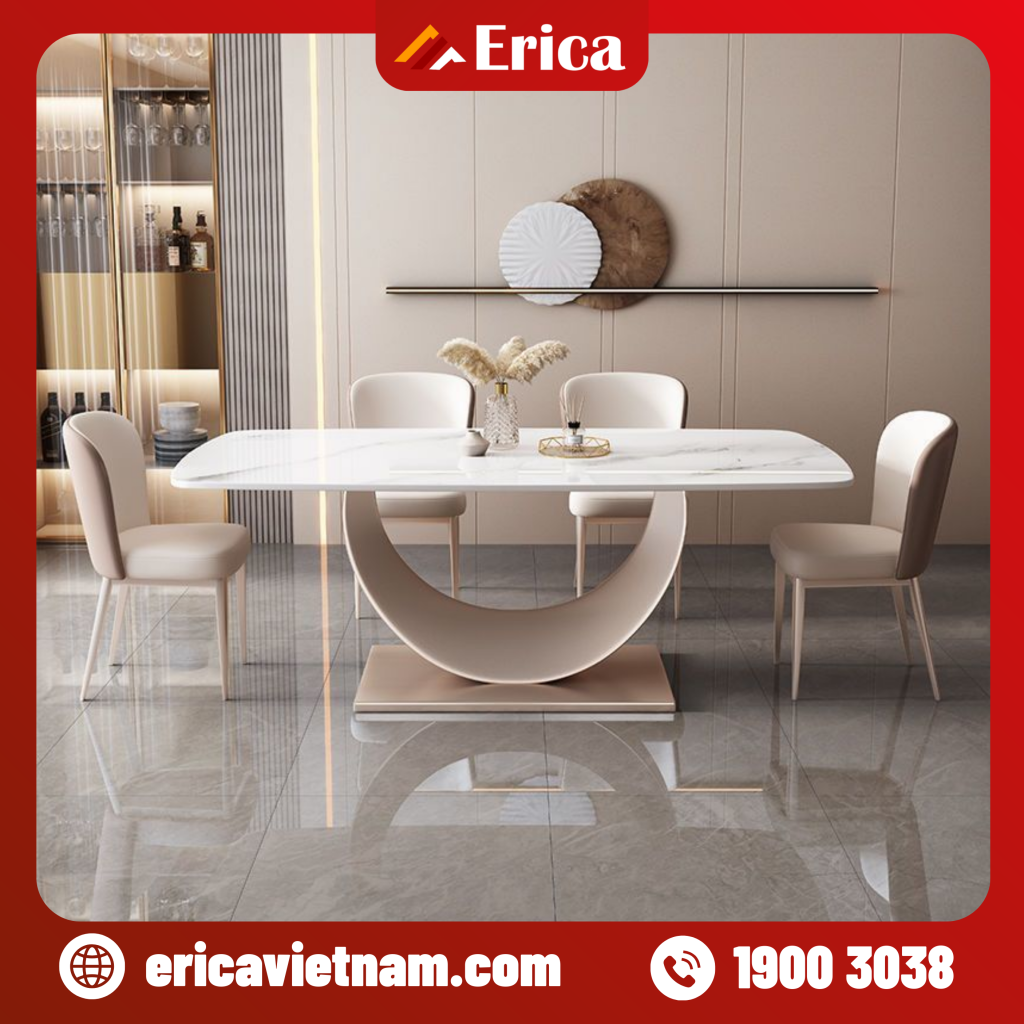 bộ bàn ghế ăn mặt đá