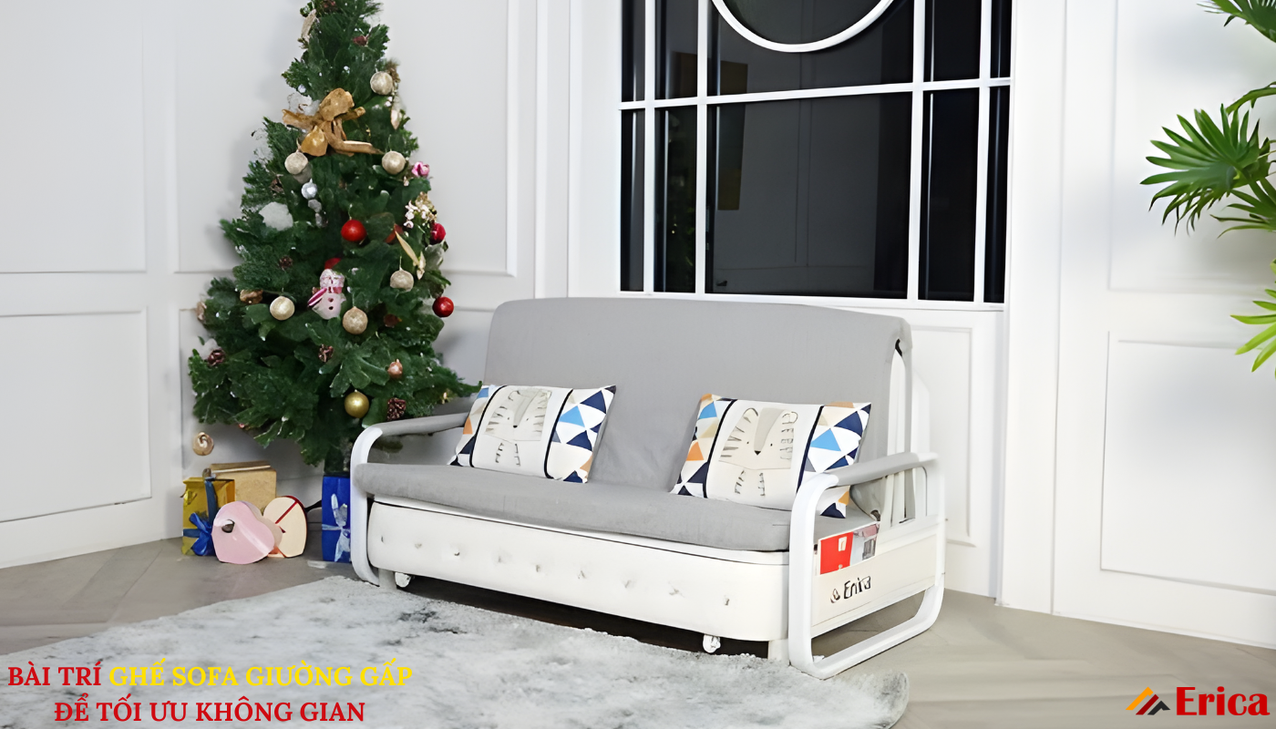 Bài trí ghê sofa giường gấp để tối ưu không gian