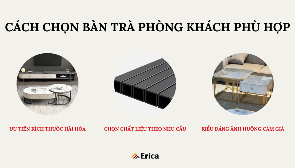 Cách chọn bàn trà phòng khách phù hợp