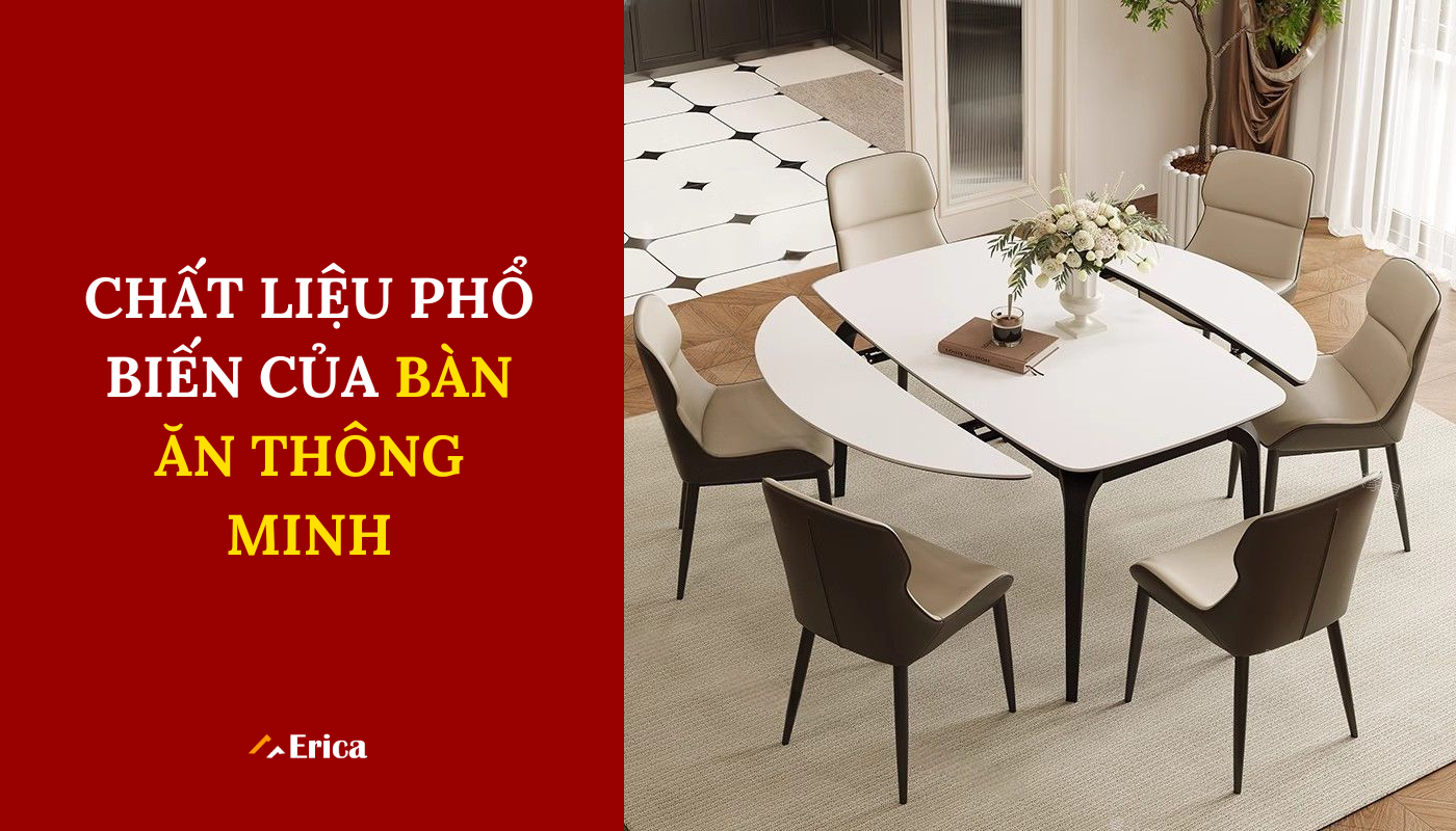 Chất liệu phổ biến của bàn ăn thông minh