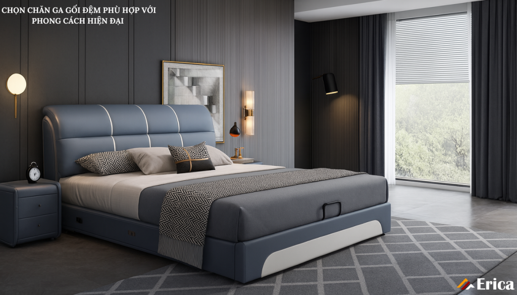Chọn chăn ga gối đệm phù hợp với phong cách hiện đại