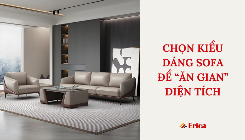 Chọn kiểu dáng sofa để ăn gian diện tích