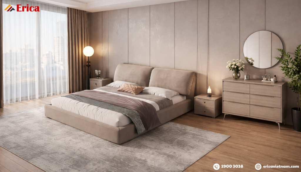 Giường ngủ đẹp sẽ giúp phòng ngủ sang trọng hơn