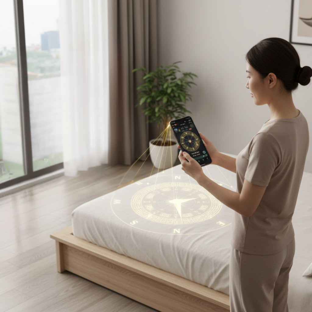 la bàn phong thủy trên điện thoại