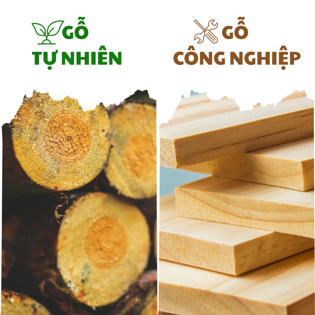 gỗ tự nhiên và gỗ công nghiệp
