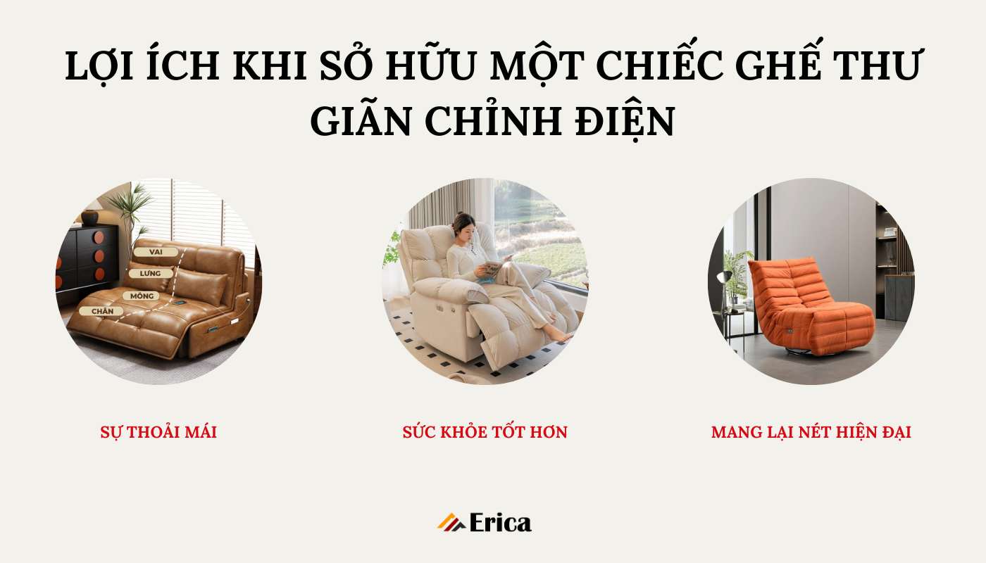 Lợi ích khi sở hữu một chiếc ghế thư giãn chỉnh điện