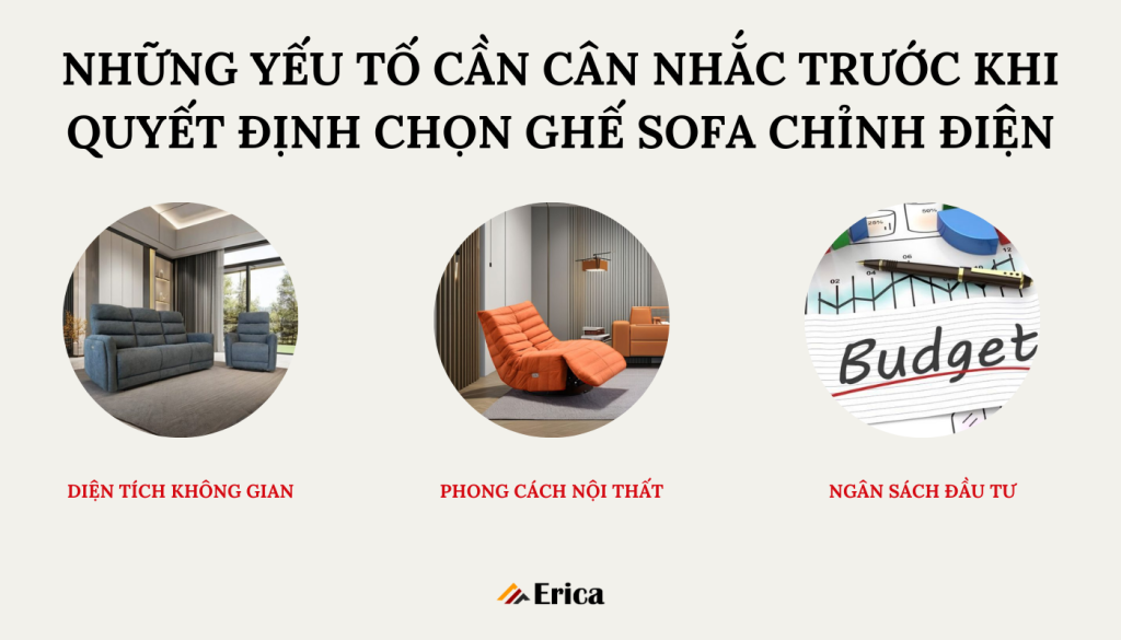 Những yếu tố cần cân nhắc trước khi quyết định chọn ghế sofa chỉnh điện