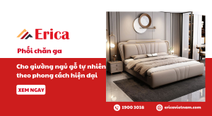 Phối chăn ga cho giường ngủ gỗ tự nhiên theo phong cách hiện đại