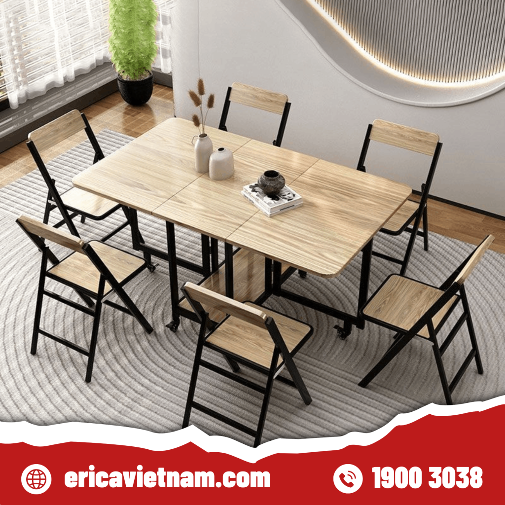 bộ bàn ăn vuông 6 ghế