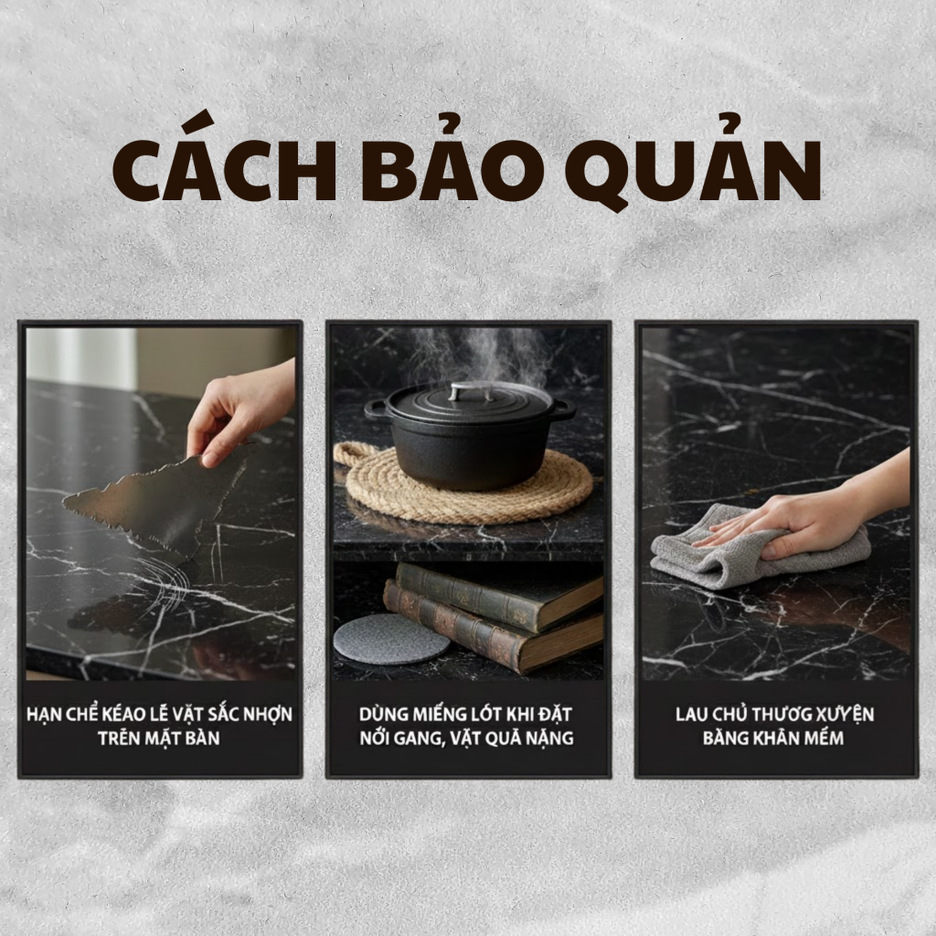 bảo quản bàn ăn mặt đá đúng cách