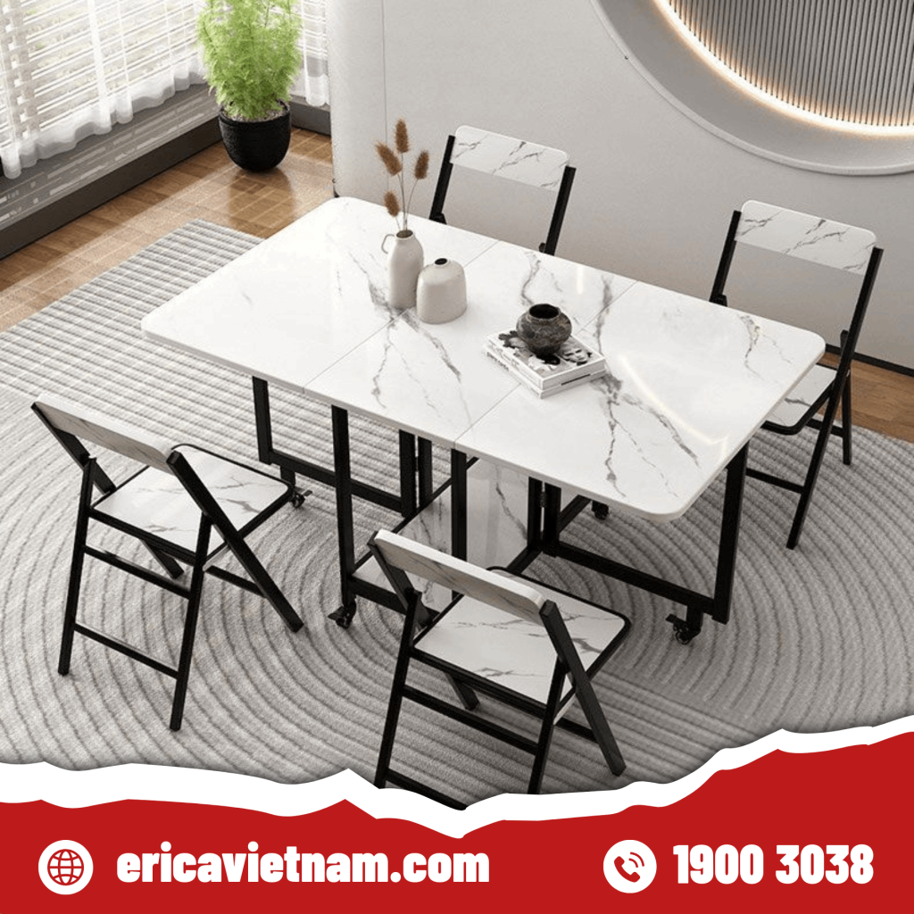 Bàn ăn xếp gọn tiết kiệm diện tích