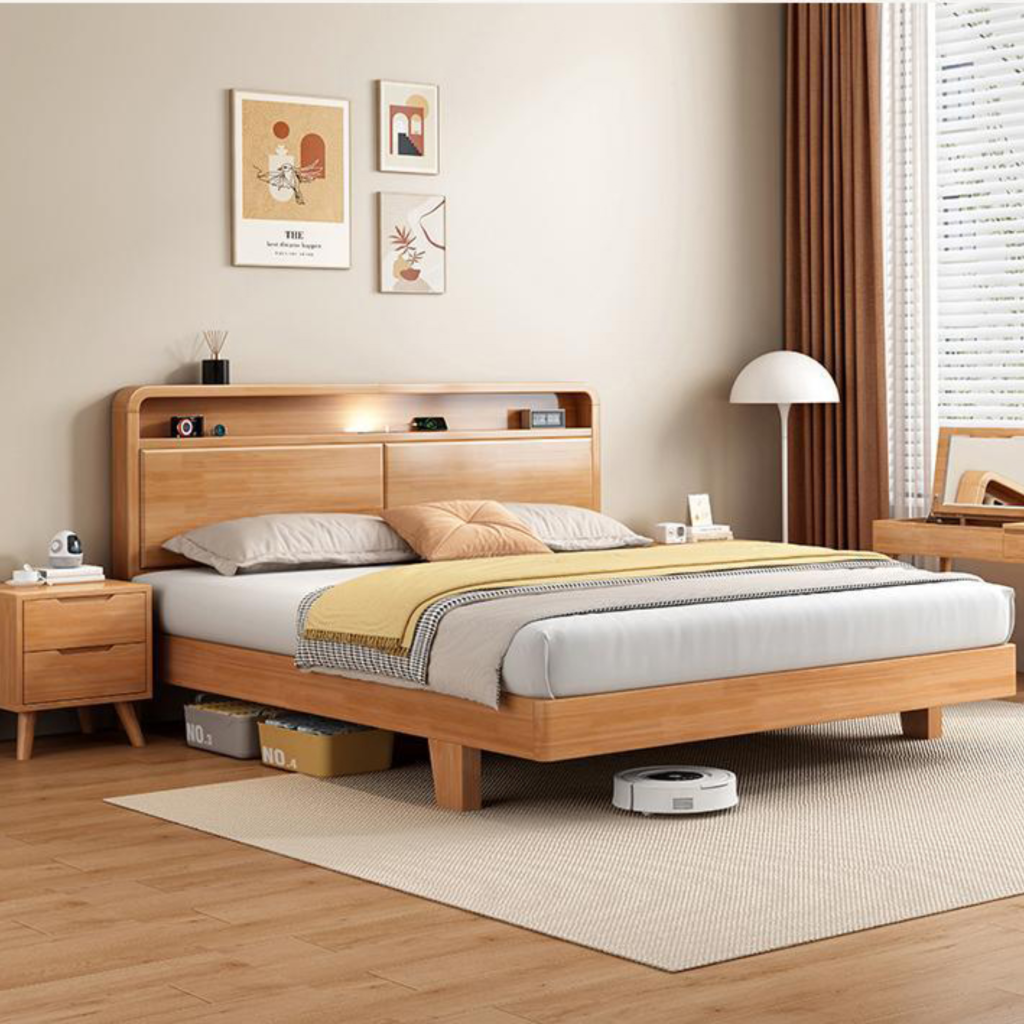 giường ngủ gỗ hiện đại tối giản