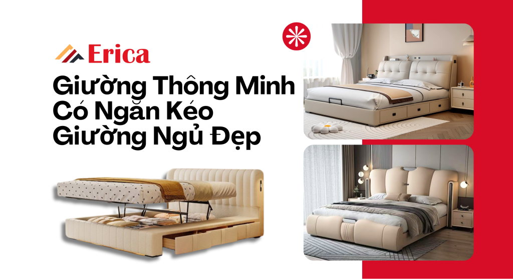 Giường ngủ thông minh đẹp phong cách hiện đại