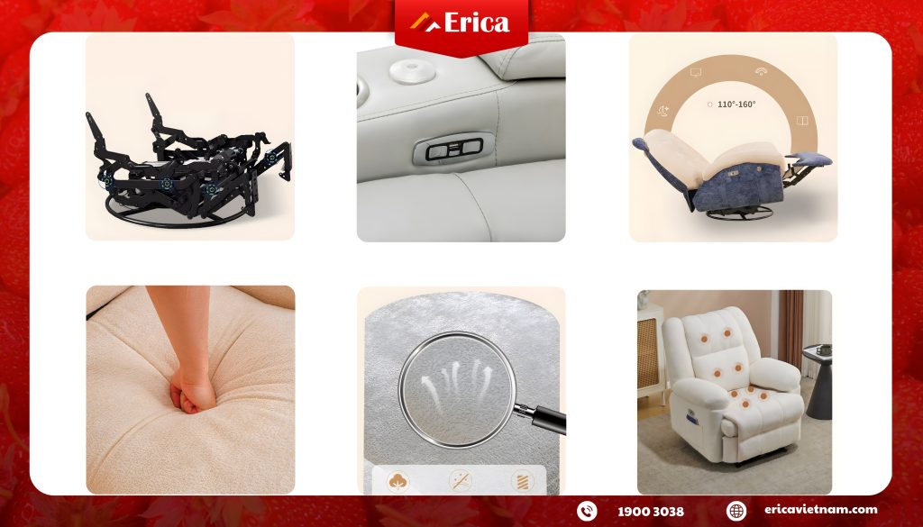 Các cấu tạo và chức năng của ghế sofa chỉnh điện