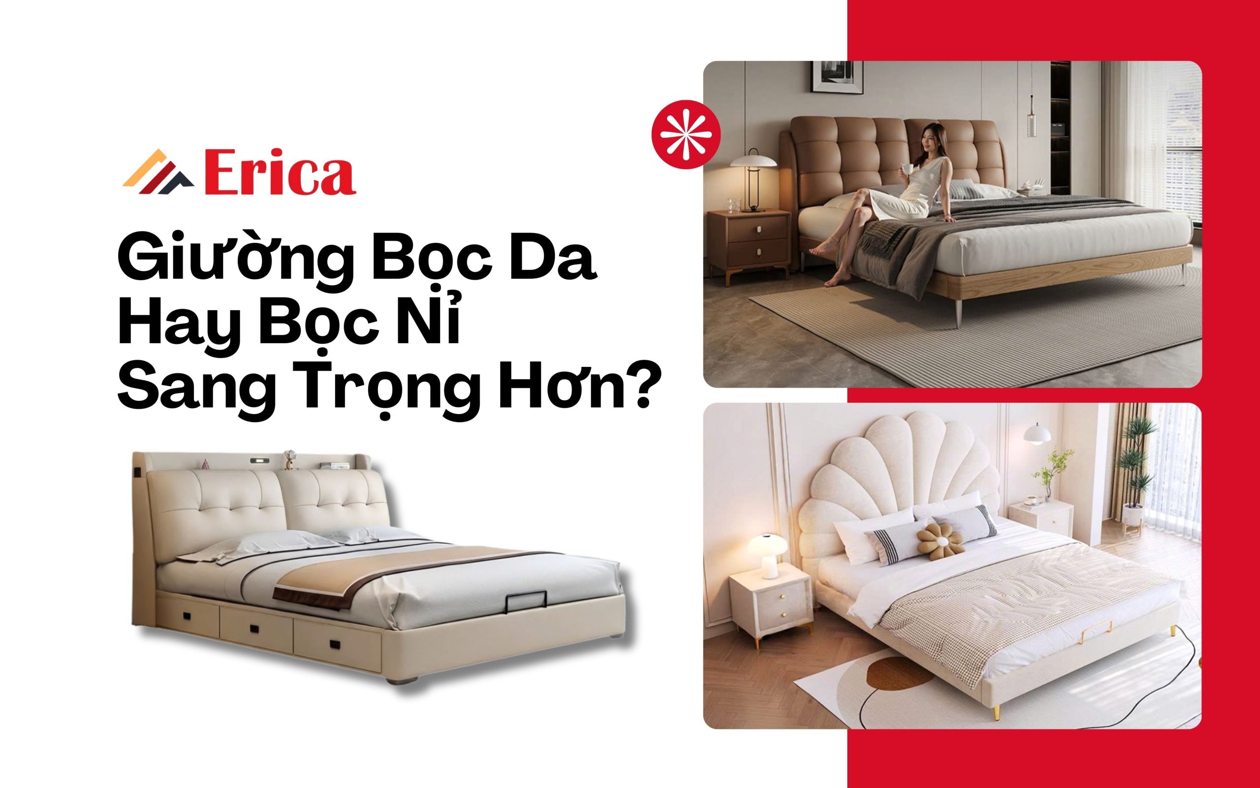giường bọc da hay bọc nỉ sang trọng hơn