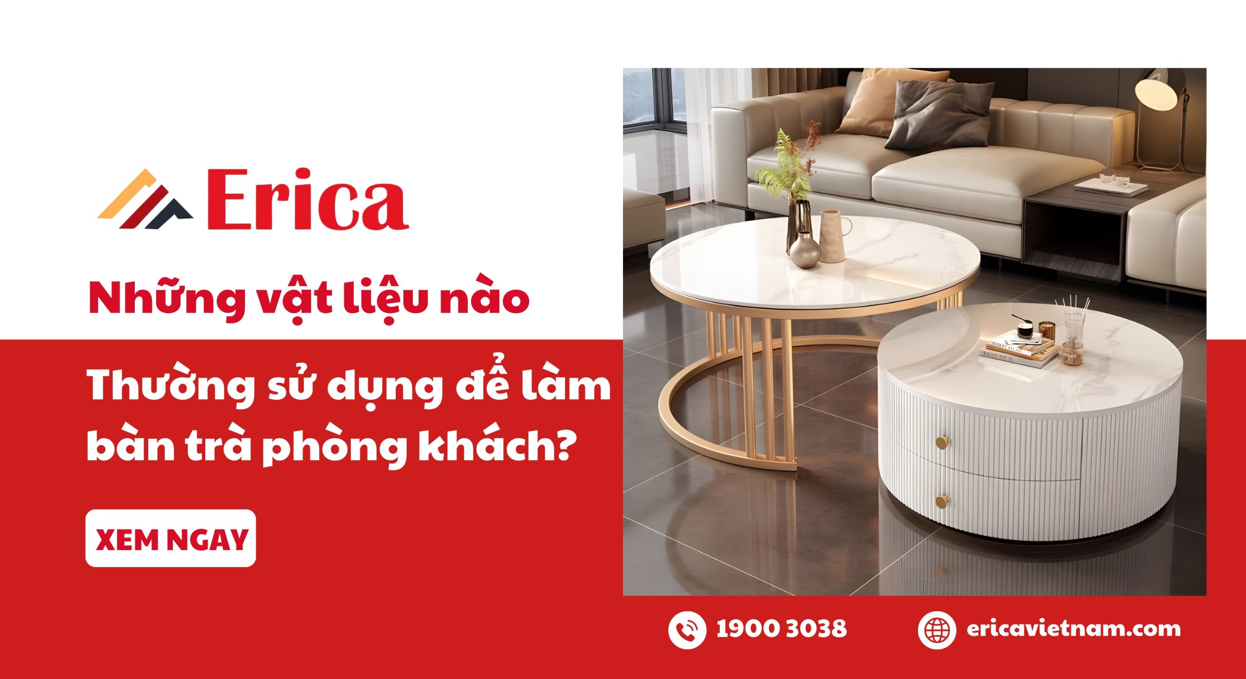 Những vật liệu nào thường sử dụng để làm bàn trà phòng khách