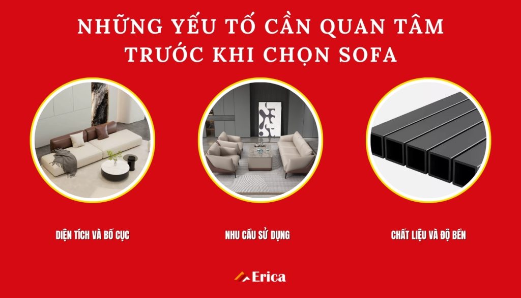 Những yếu tố càn quan tâm khi chọn sofa phòng khách