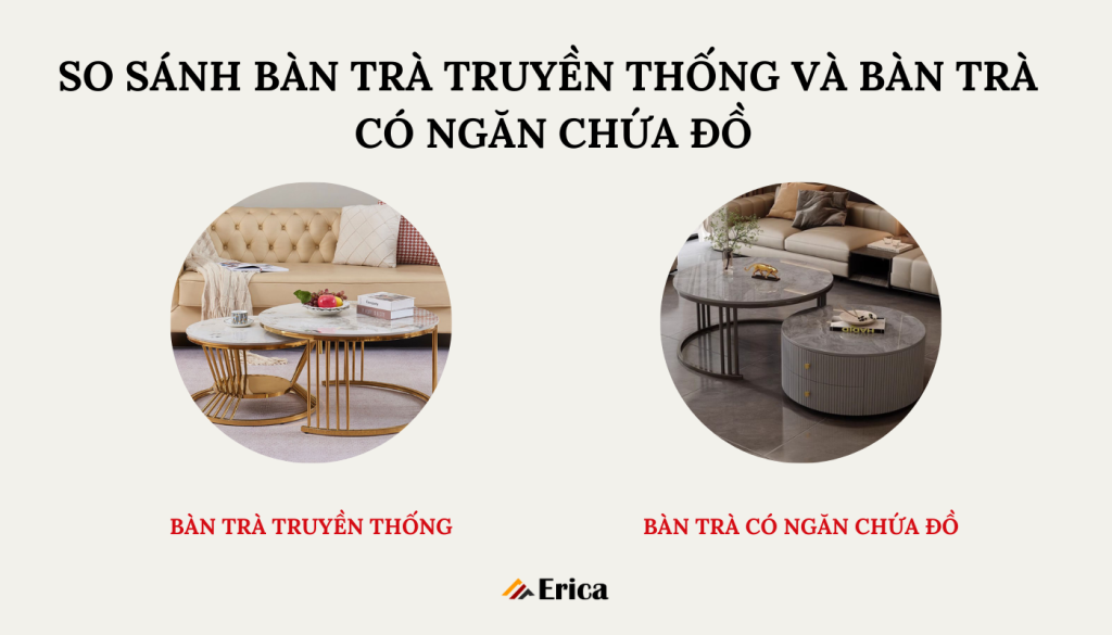 So sánh loại truyền thống và loại có ngăn chứa đồ