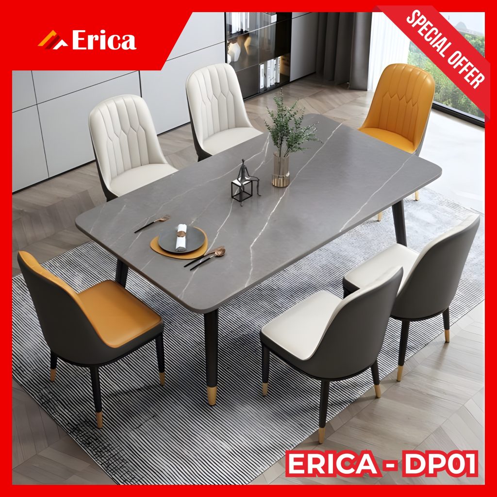 Bàn ăn mặt đá Erica - DP01