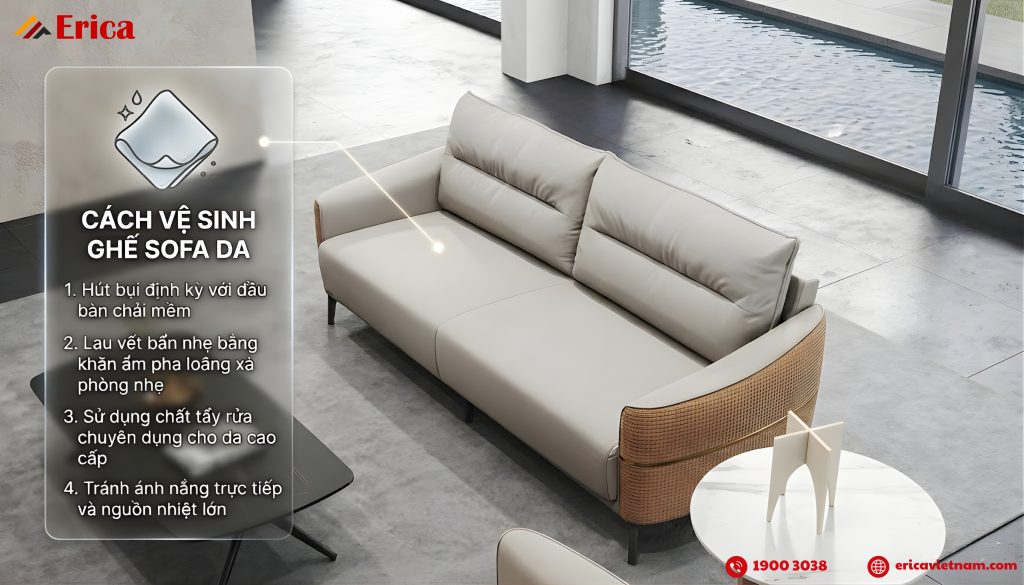 Cách vệ sinh và bảo quản sofa da