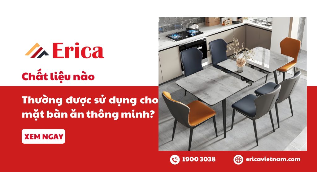 Chất liệu nào được sử dụng cho mặt bàn ăn thông minh?