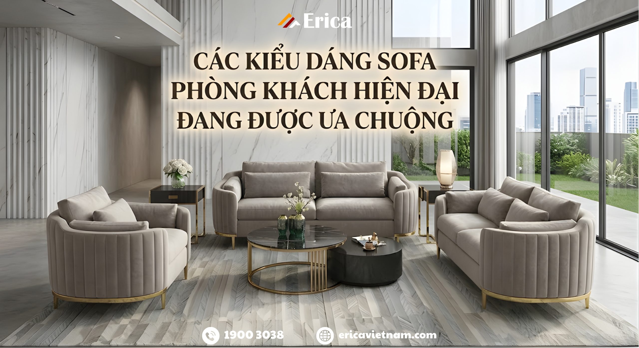 Các kiểu dáng sofa phòng khách hiện đại đnag được ưa chuộng
