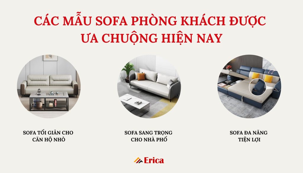 Các mẫu sofa phòng khách được ưa chuộng hiện nay