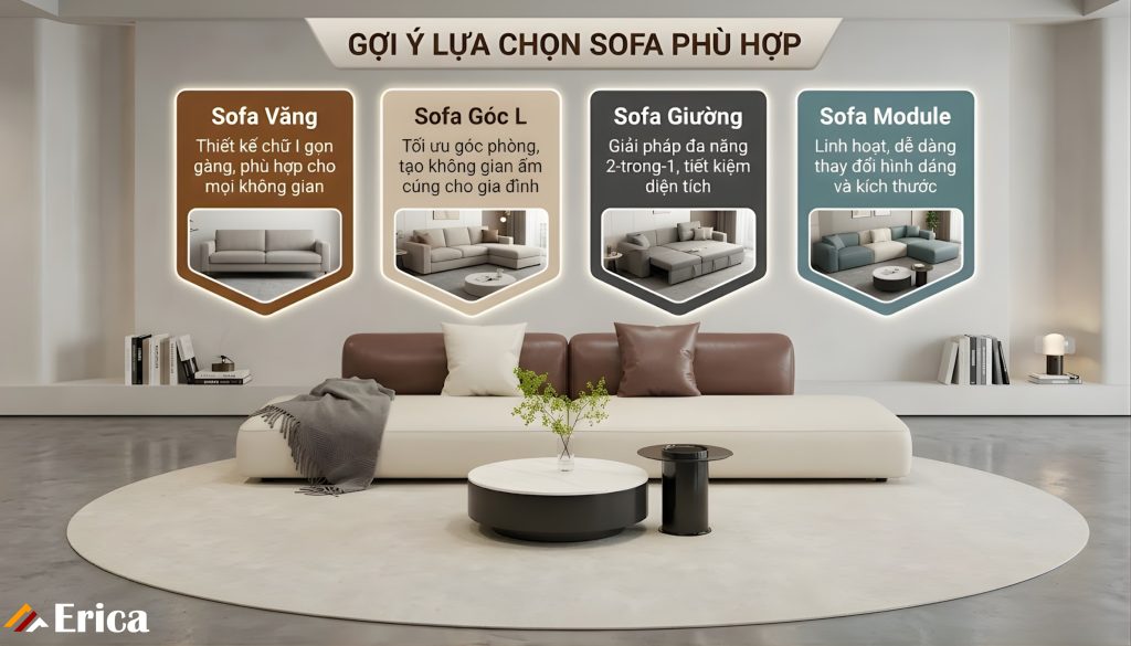 Gợi ý lựa chọn sofa phù hợp