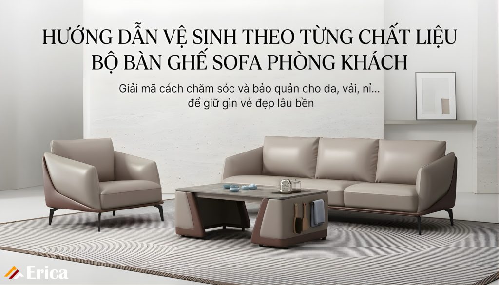 Hướng dẫn vệ sinh sofa theo từng chất liệu