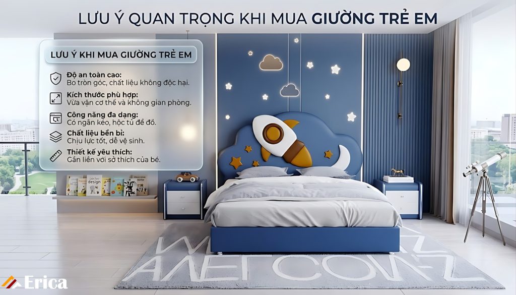Lưu ý quan trọng khi mua giường ngủ trẻ em