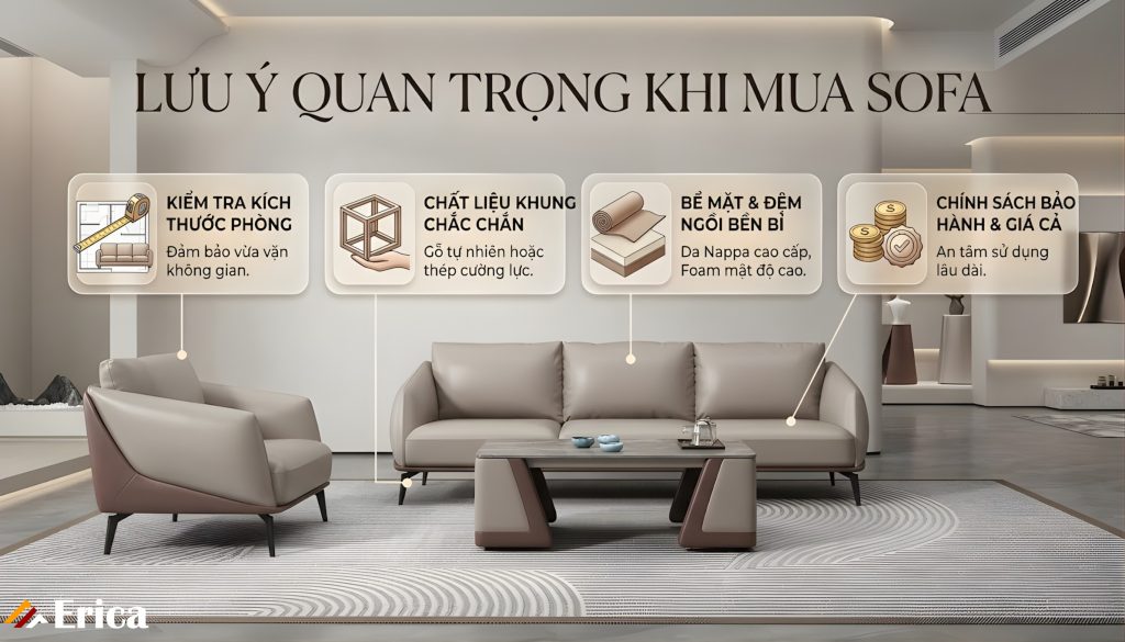 Lưu ý quan trọng khi mua sofa 