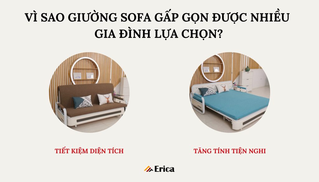Vì sao giường sofa gấp gọn được nhiều đình lựa chọn?