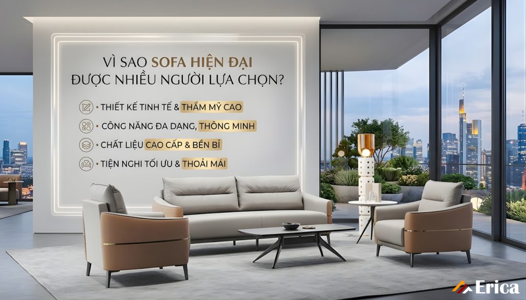 Vì sao sofa phòng khách hiện đại được nhiều người lựa chọn?