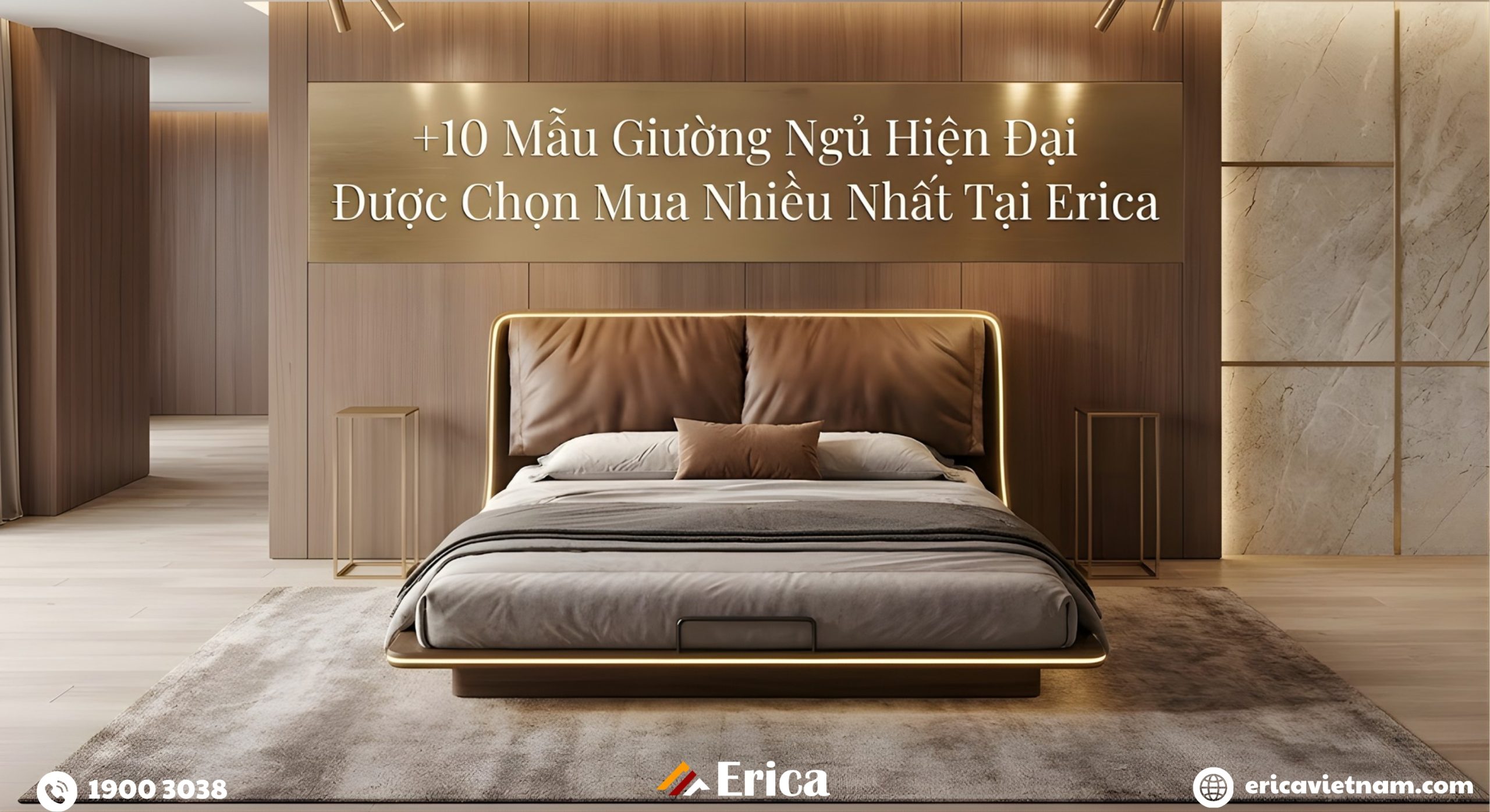 10 Mẫu giường ngủ hiện đại được chọn mua nhiều nhất tại Erica