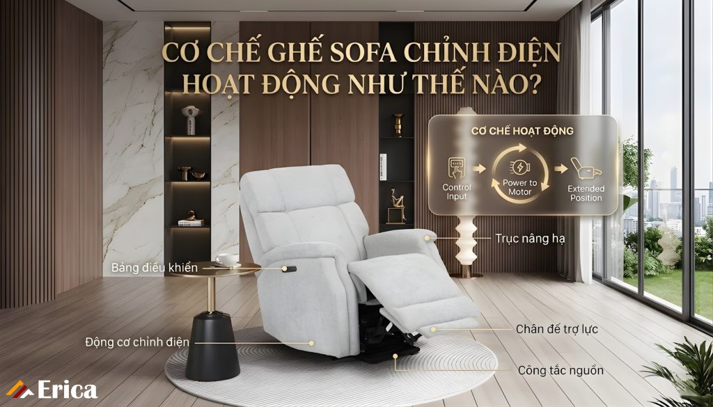 Cơ chế gập mở sofa điện hoạt động như thế nào?
