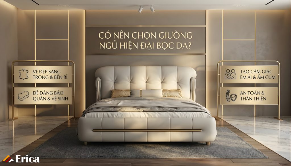 Có nên chọn giường ngủ bọc da?