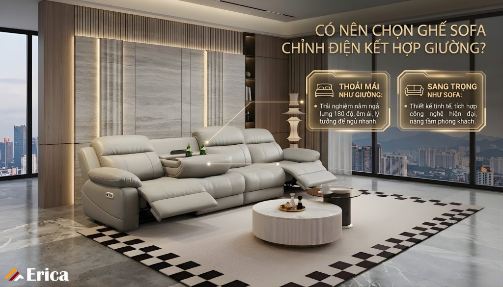 Có nên chọn sofa chỉnh điện kết hợp giường?