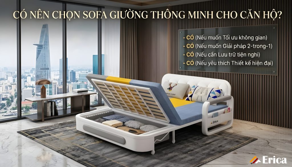 Có nên chọn sofa giường thông minh cho căn hộ?