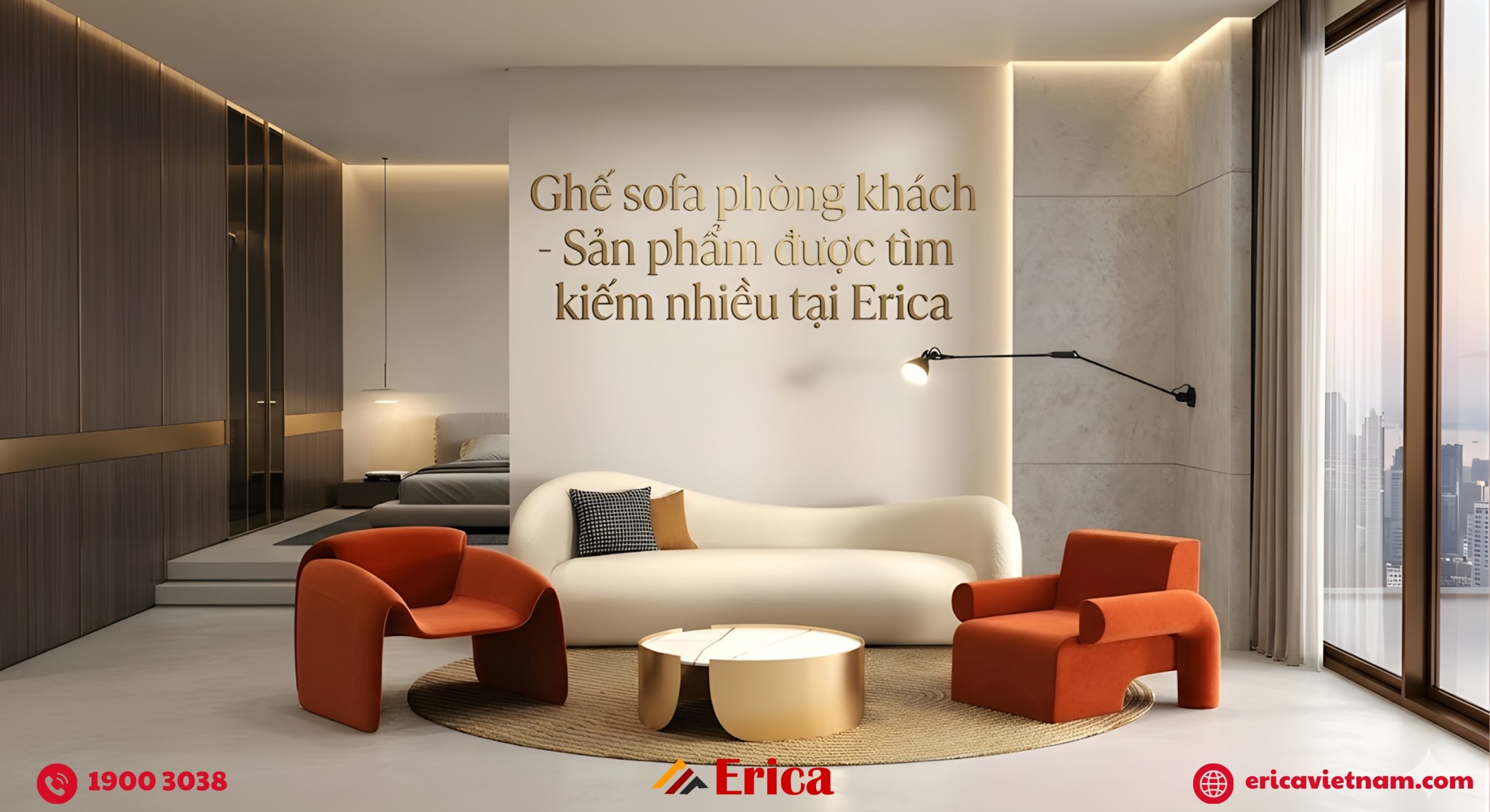 Ghế sofa phòng khách sản phẩm được tìm kiếm nhiều tại Erica