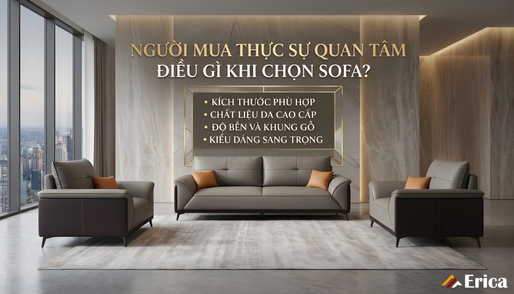 Người mua cần quan tâm điều gì khi mua sofa phòng khách