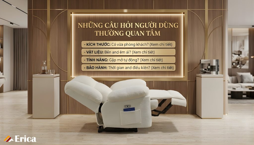 Những câu hỏi thường gặp khi mua ghế sofa chỉnh điện
