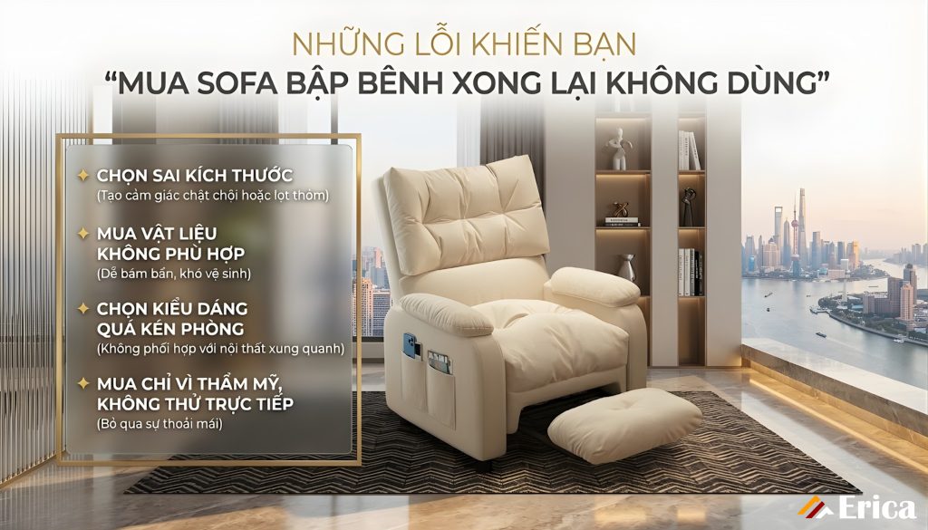 Những lỗi sai lầm mắc phải khi mua sofa thư giãn